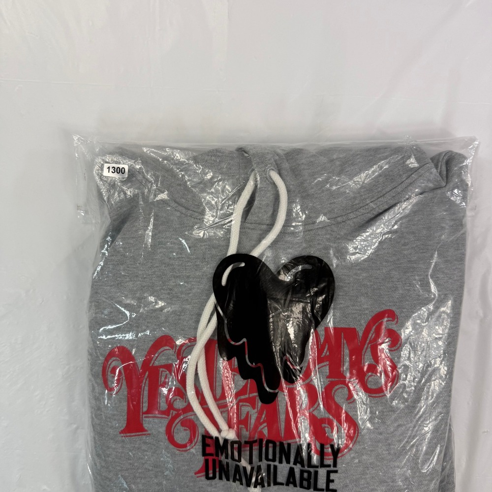 Emotionally Unavailable Yesterdays Tears Melting Heart Gray Hoodie S NEW - Picture 10 of 10